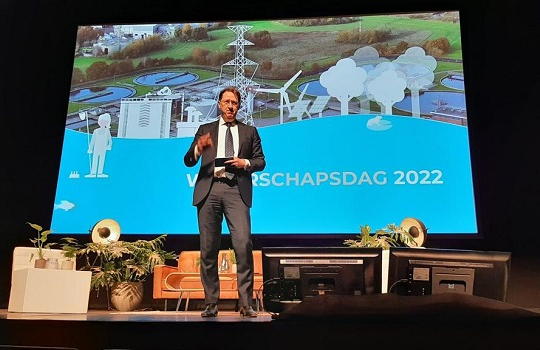 Unie-voorzitter Rogier van der Sande spreekt op de Waterschapsdag 2022